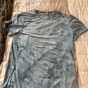Lululemon light blue tie dye athletic shirt | “always agile short sleeve”